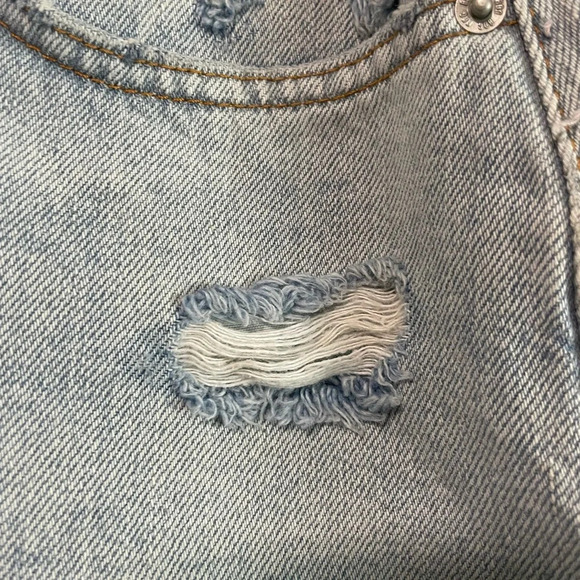 Distressed Button-Up Denim Skirt - Small - Picture 4 of 8